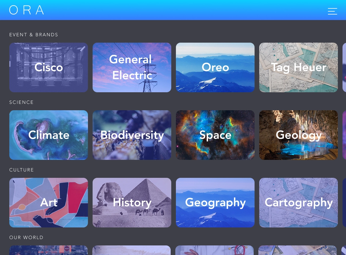 Visual content collection for the ORA Sphere