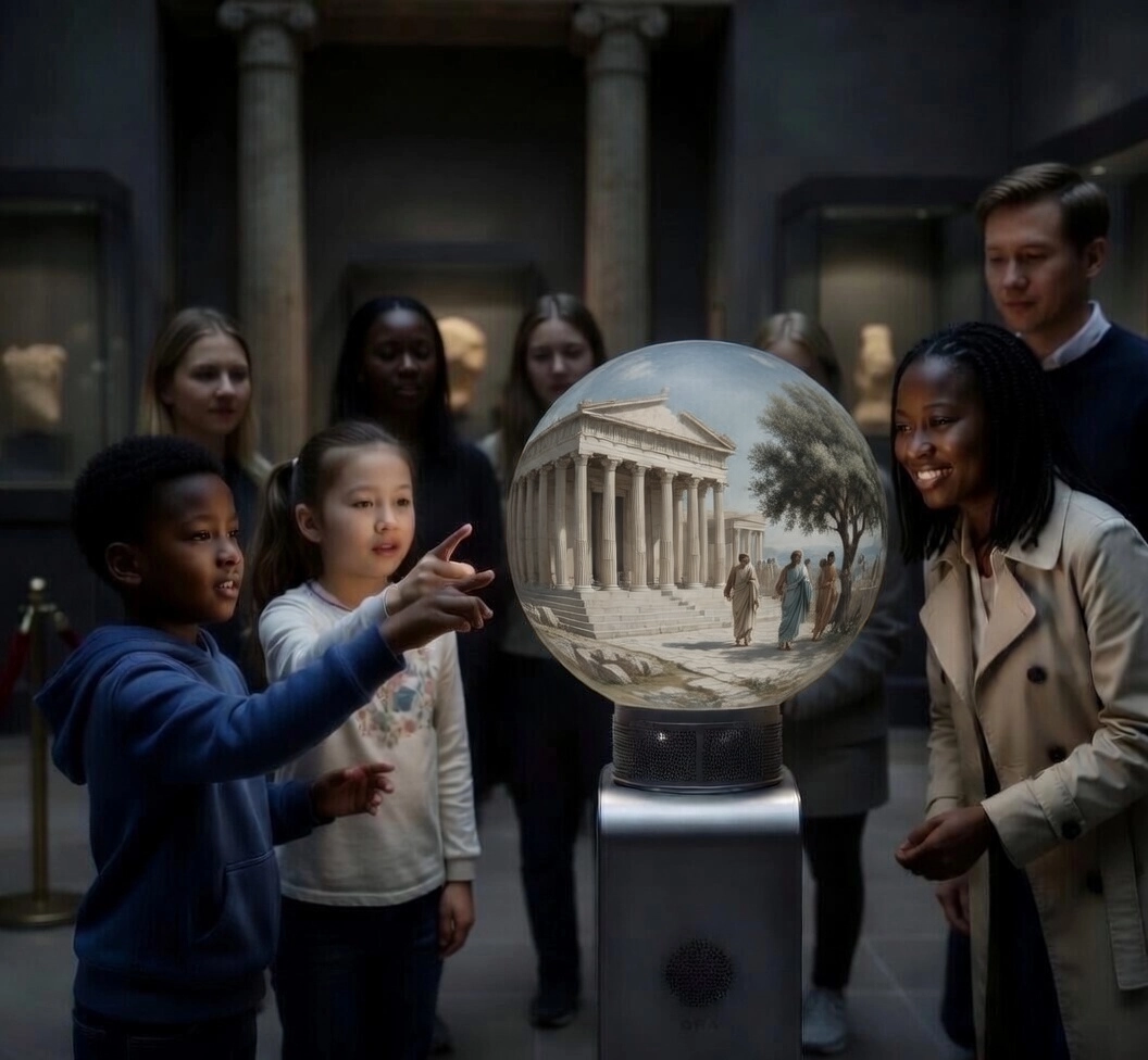 ORA+ interactive sphere display in use
