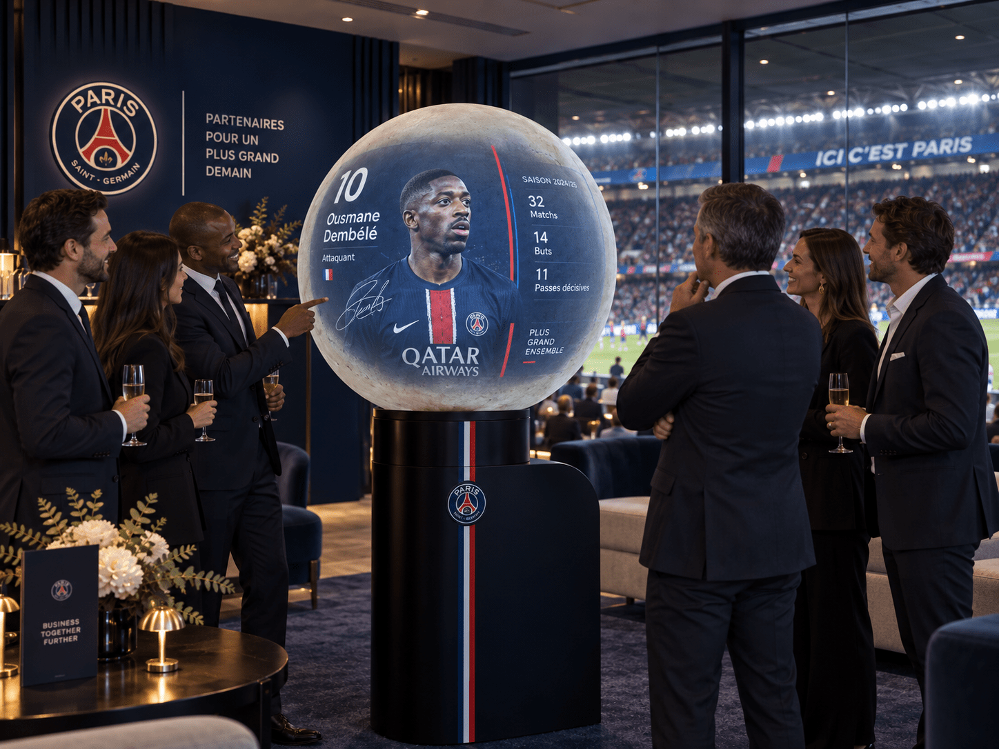 Expérience interactive aux couleurs du PSG sur la sphère ORA